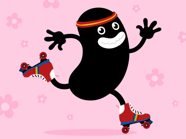 Roller skater zábava karikatura sedmdesátých — Stockový vektor