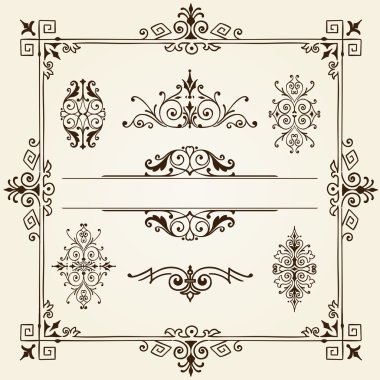 Ornament design elements frame vorder clipart