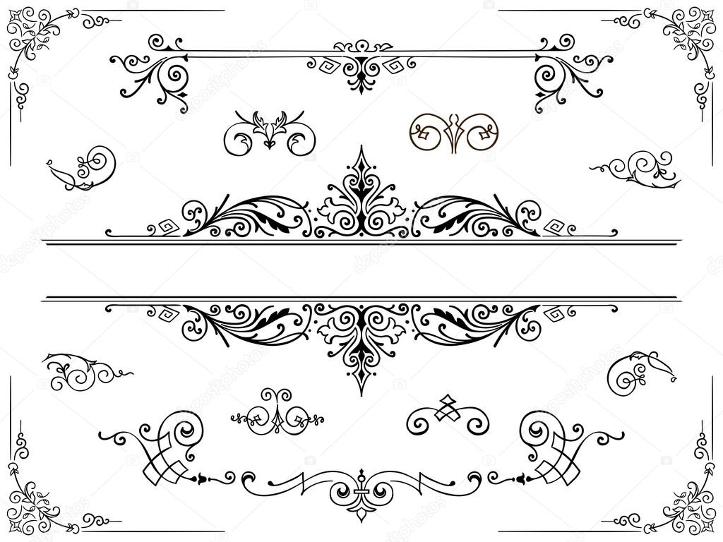 Symmetrical ornament design elements