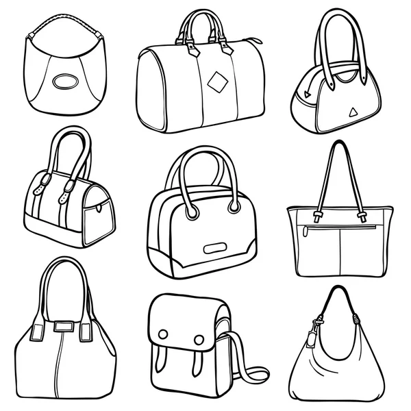 Collection of fashion handbags — Stock Vector