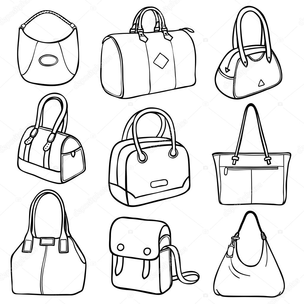 Collection of fashion handbags