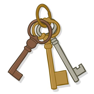 Bunch of old keys clipart