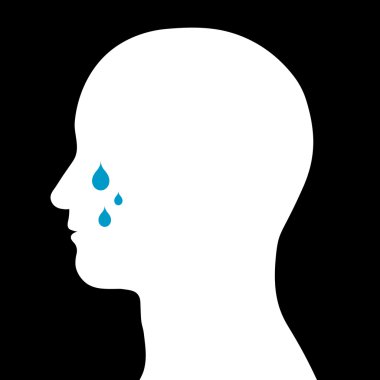 Male head with tears clipart