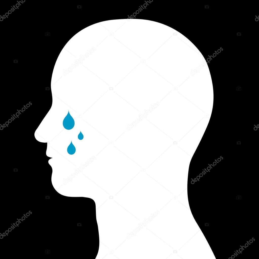 Male head with tears
