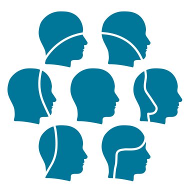 Group of male heads more than the sum of its parts clipart