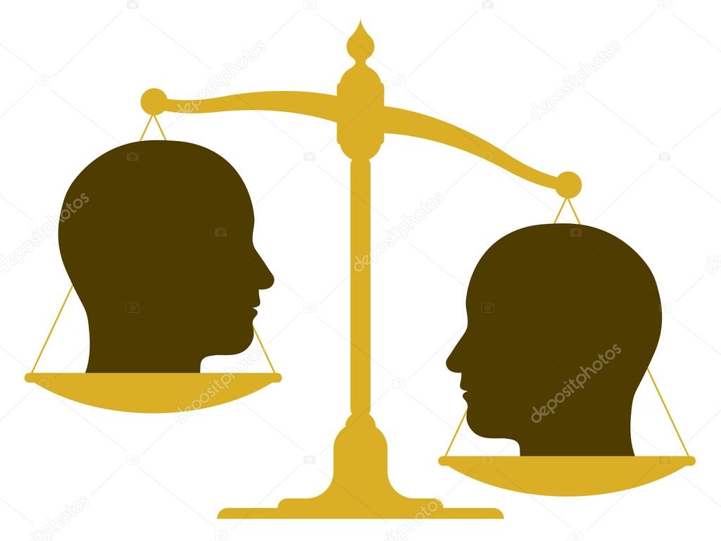 Unbalanced scale with two heads