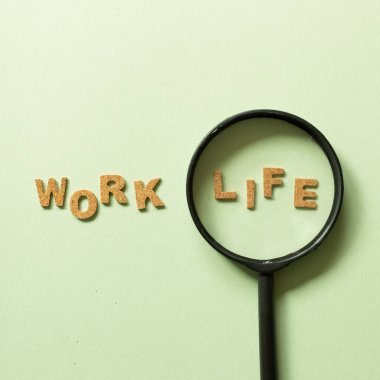 İş ve Yaşam Dengesi Konsepti. en üstteki görünüm