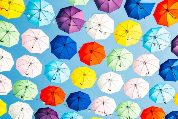 Bunter Regenschirm Für Straßendekoration Incheon Korea — Stockfoto
