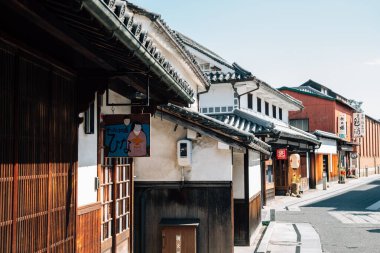 Okayama, Japan - April 15, 2019 : Kurashiki Bikan Historical Quarter traditional village street