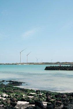 Gimnyeong plajı, Jeju Olle Patikası Jeju Adası, Kore.