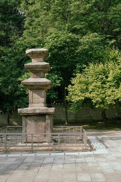 Nakseongdae Park Kore Geleneksel Taş Kule — Stok fotoğraf