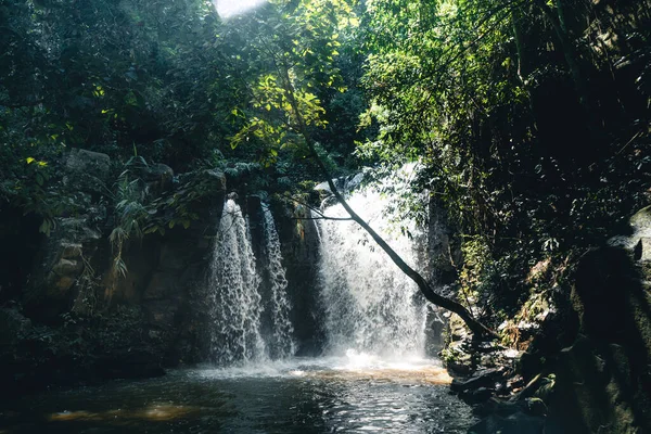 Viagem Cachoeira Uma Floresta Tropical Durante Dia — Fotografia de Stock