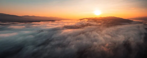 Nebel Den Bergen Der Morgennatur — Stockfoto