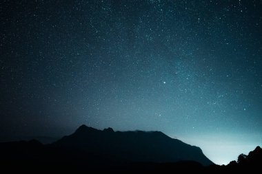 The night sky and the Milky Way on the mountain