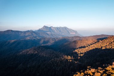 mountain view sunset and purple twilight