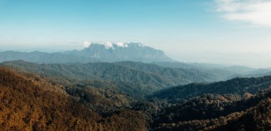 Mountains and Asian forests in the morning,camping