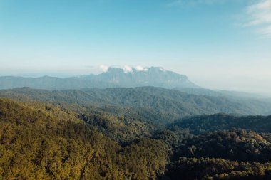 Mountains and Asian forests in the morning,camping