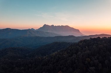 Mountains and Asian forests in the morning,camping