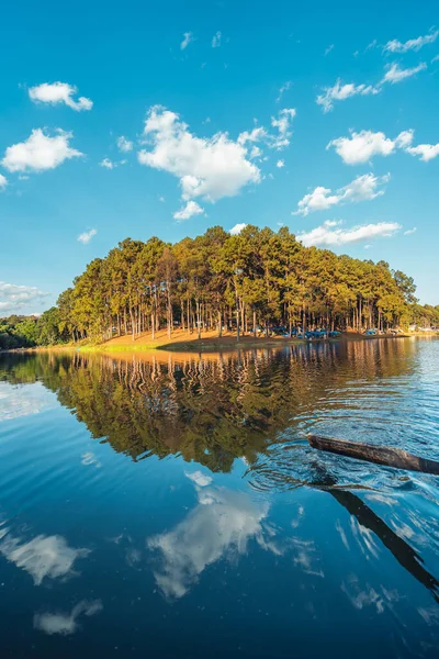 自然湖と森林キャンプ場 自然旅行 — ストック写真