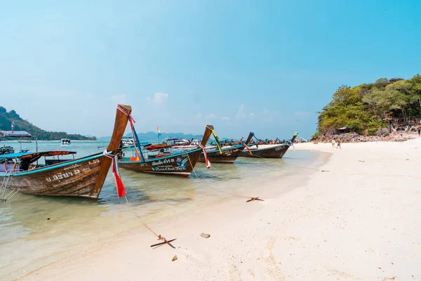 Isla Barco Cola Larga Playa Isla Krabi Tailandia — Foto de Stock