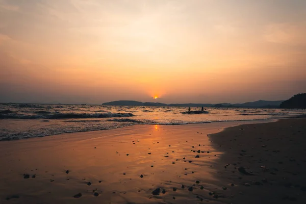 Solnedgång Vid Havet Sommaren Orange Solnedgång Vid Havet Sommaren — Stockfoto