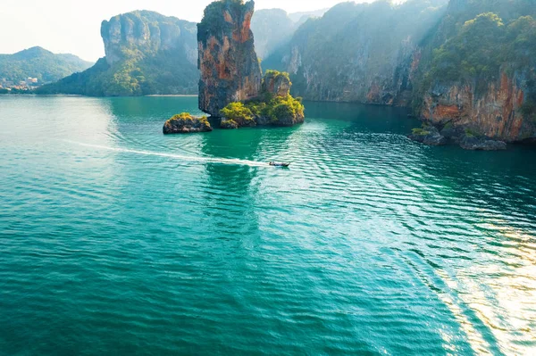 Sea Views Rocky Islands Long Tail Boat Form Krabi — Stock Photo, Image