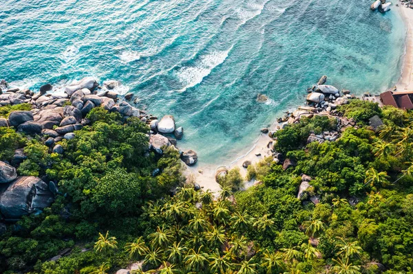 Hoge Hoek Uitzicht Het Eiland Zee Eiland Groene Bomen — Stockfoto