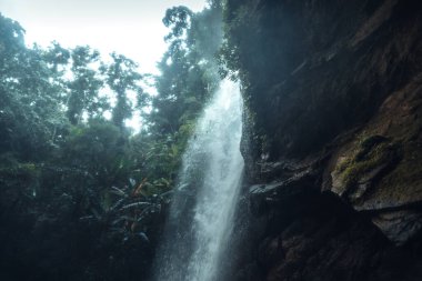 Yağmur mevsiminde tropikal ormanda şelale, Mok Fa Şelalesi