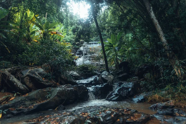 Водоспад Вологому Тропічному Лісі Мок Водоспад — стокове фото
