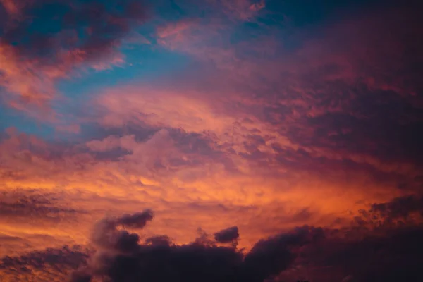 Colorful Sky Sunset Sunset Colors Cloud Orange Blue Sky — Fotografia de Stock