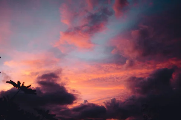 Colorful Sky Sunset Sunset Colors Cloud Orange Blue Sky — Fotografia de Stock