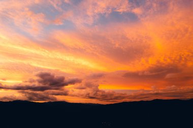 Scenic View Of Dramatic Sky During Sunset,orange blue