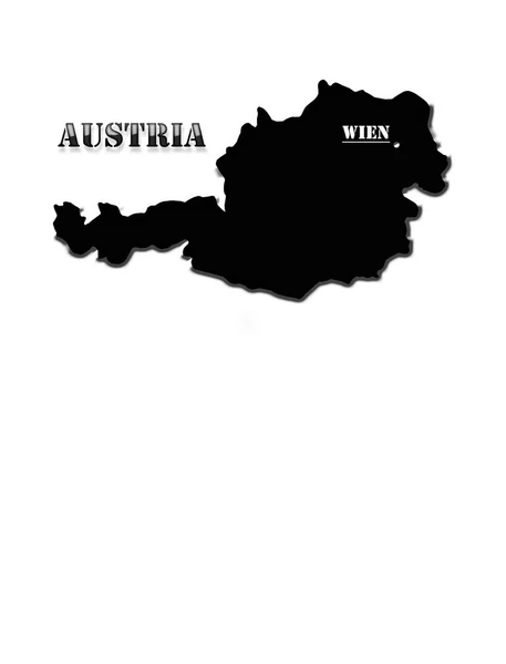 Mapa Austrii — Zdjęcie stockowe