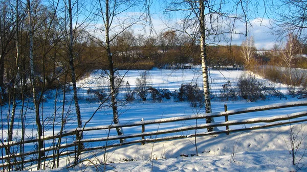 Inverno paisagem rural — Fotografia de Stock