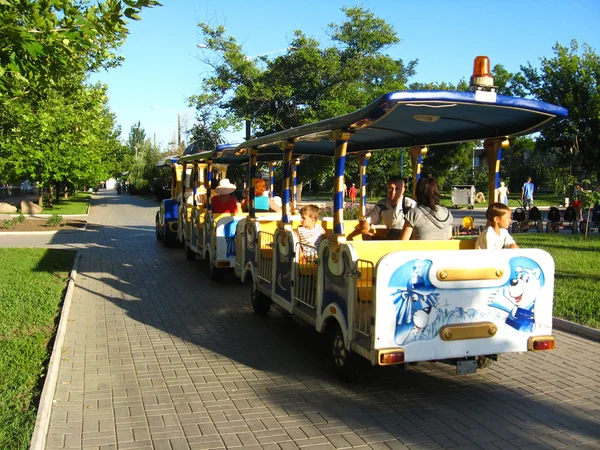 Go for a drive on a toy train — Stock Photo, Image