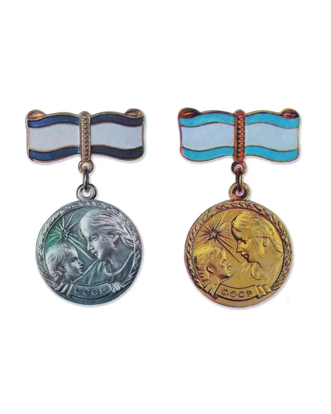 Le medaglie dei soviet per madre dell'eroina — Foto Stock