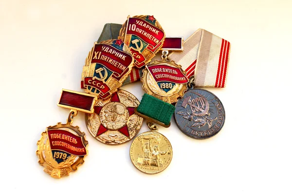 The Soviet medals for valorous work — Stock Photo, Image