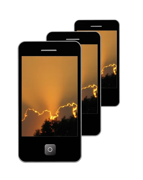 现代手机类型 ipad 中 — 图库照片