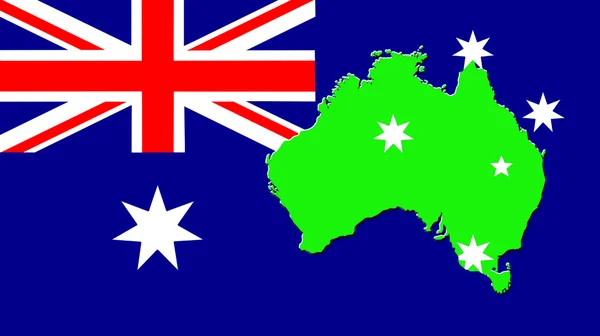 The map, flag and the arms of Australia — Stock Photo, Image