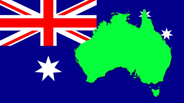 La carte sur le drapeau de l'Australie — Photo
