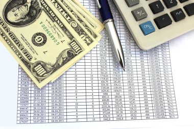 sayılar ve Amerikan Doları ile tablo