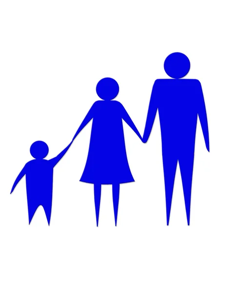 Illustration av familjen av tre personer — Stockfoto