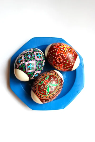 Nice Easter eggs with images — Stock Photo, Image