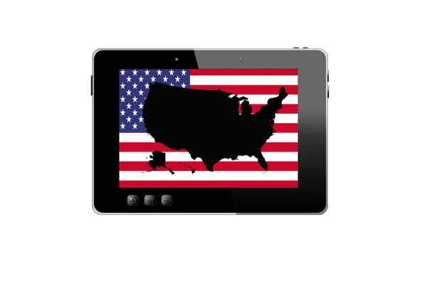 Illusztráció: fekete tábla és a fekete térképet, Amerikai Egyesült Államok — Stock Fotó