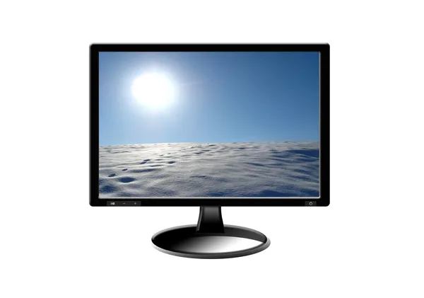 Black monitor with image — Stock Photo, Image