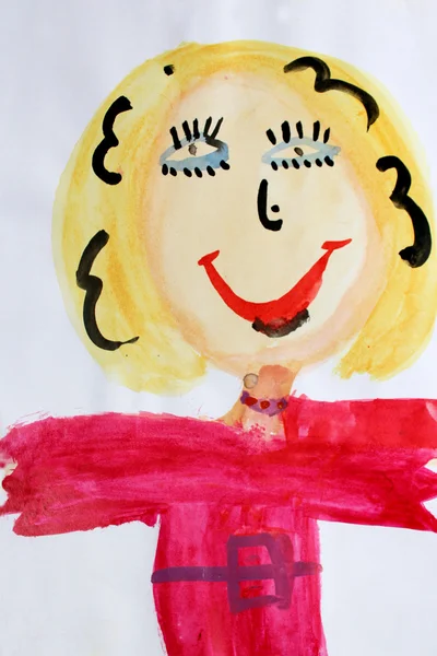 Children's drawing of teacher — Stock Photo, Image