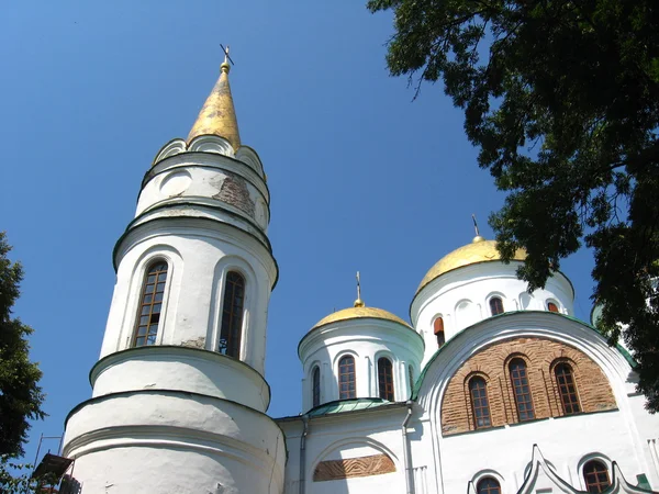 青空の背景上に美しいキリスト教教会 — ストック写真