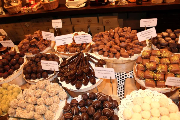 Different confectionery in the shop of Lvov — Stock Photo, Image