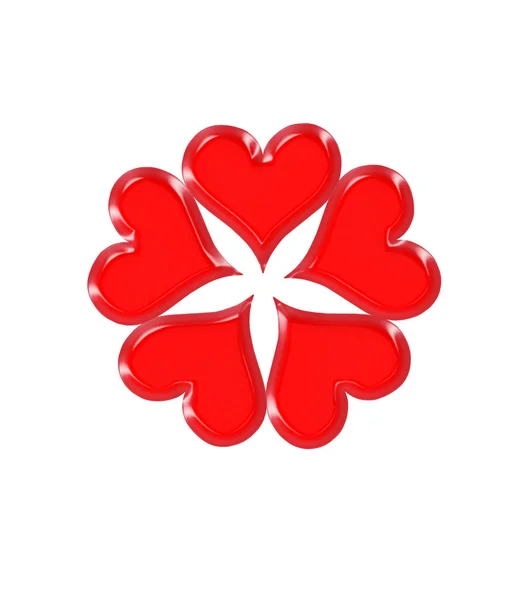 Pattern from red shapes like hearts — Stock Photo, Image