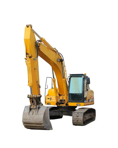 Modern excavator isolated on the white background — Stock Photo, Image